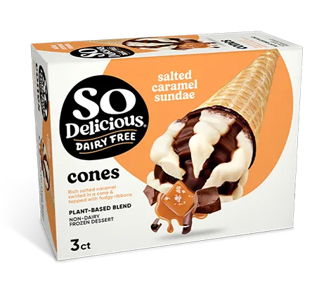 frozen dessert Plant-based Blend Salted Caramel Sundae Cones