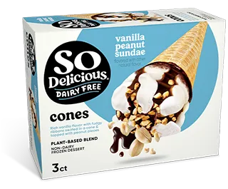 Vanilla Peanut Sundae Plant-based Blend Frozen Dessert Cone