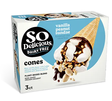 Vanilla Peanut Sundae Plant-based Blend Frozen Dessert Cone