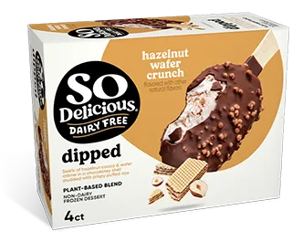 So Delicious Dairy Free Plant-based Blend Hazelnut Wafer Crunch Dipped Bars