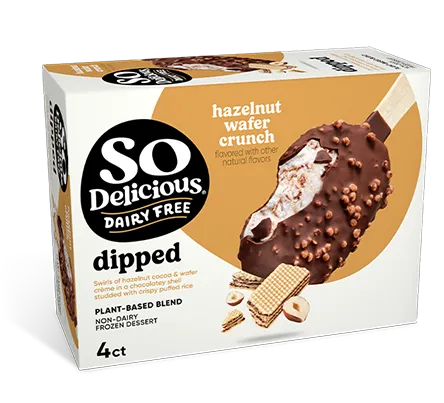 So Delicious Dairy Free Plant-based Blend Hazelnut Wafer Crunch Dipped Bars