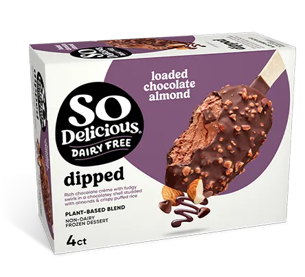 So Delicious Dairy Free Plant-based Blend Loaded Chocolate Almond Dipped Bars
