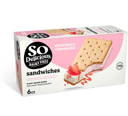 So Delicious Dairy Free Plant-based Blend Strawberry Cheesecake Dessert Sandwich