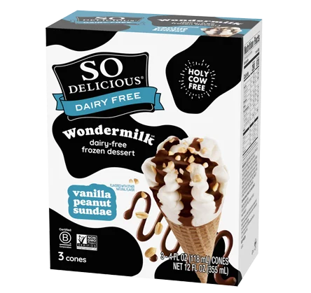 Vanilla Peanut Sundae Wondermilk Frozen Dessert Cone