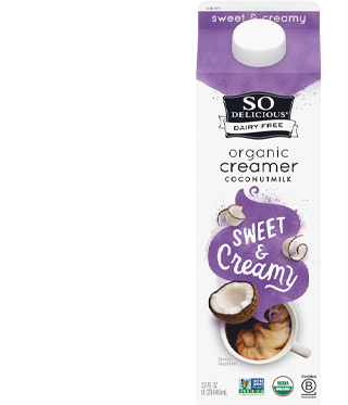 So Delicious Dairy-Free sweet and creamy creamer in 32oz.