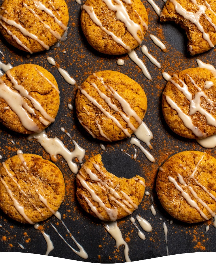 Cinnamon Glazed Vegan Pumpkin Sugar Cookies