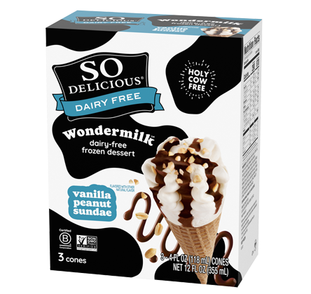 Vanilla Peanut Sundae Wondermilk Frozen Dessert Cone