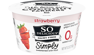 No added sugar strawberry yogurt alternative from So Delicious Dairy-free