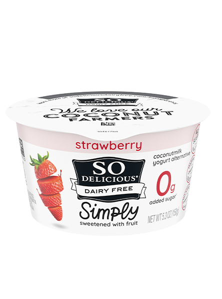 No added sugar strawberry yogurt alternative from So Delicious Dairy-free