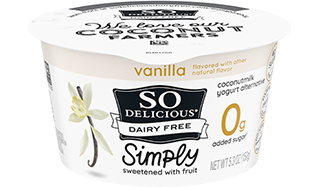 No added sugar vanilla yogurt alternative from So Delicious Dairy-Free