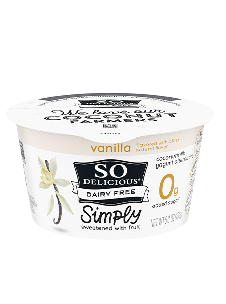 No added sugar vanilla yogurt alternative from So Delicious Dairy-Free