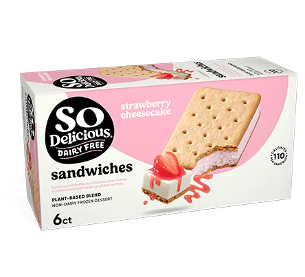 So Delicious Dairy Free Wondermilk Strawberry Cheesecake Dessert Sandwich