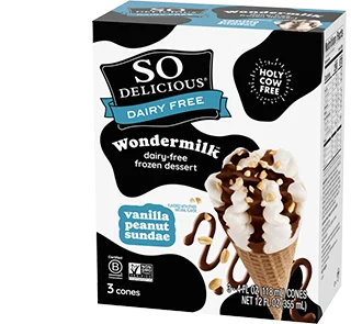 Vanilla Peanut Sundae Wondermilk Frozen Dessert Cone